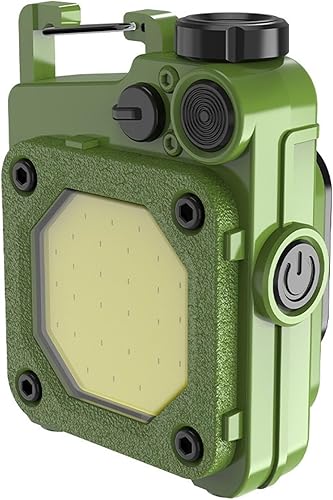 COB Linterna pequeña brillante recargable llavero mini linterna 1000 lúmenes con 6 modos de iluminación luces con soporte plegable e imán fuerte