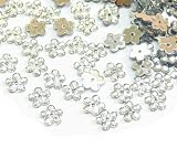 Perlin Acryl-Kristalle Nähe Schmucksteine 250Stk 8mm Blume Schmuck-Edelsteine mit Loch flacher Rückseite Kunstharz-Strasssteine für Textilien Kleidung Kostüme Verzierungen (Crystal Klar)