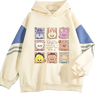 Comprar YJYP Sudadera con capucha de bloque de color Bangchan Felix Hyunjin Changbin para mujer