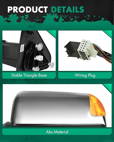 Miniatura 5 de SCITOO Espejos de remolque para Ram 1500 2500 3500 2009-2010 para Dodge para Ram 1500 2500 3500 2009-2010 con luz de charco de giro con calefacción