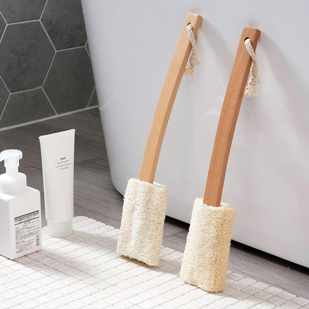 Spazzola da Bagno Luffa Spazzola da Bagno in Faio con Manico Lungo Spazzola da Bagno, Spazzola Posteriore Curva, Spazzola da Bagno Scrub per la Schiena, Spazzola da Bagno Convenienza