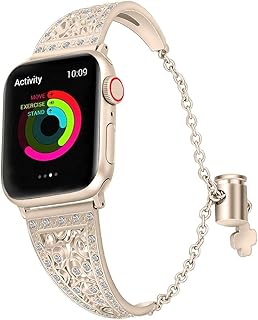 IZONE Apple Watch Stainless Steel Matte Strap for Apple Watch Series 2,3,4,5,6,7,8,9,Ultra (38mm/40mm/41mm, Rose Gold)