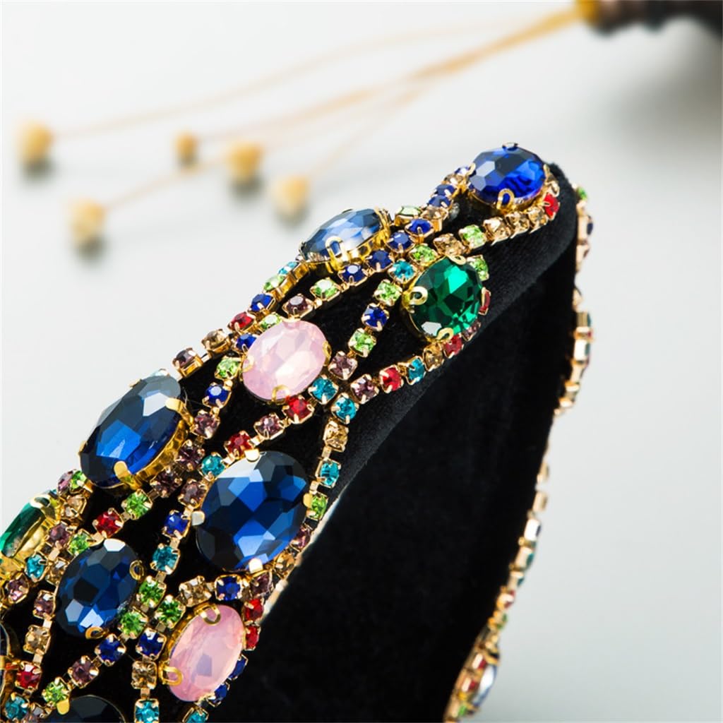 Fasce per capelli per le donne BKSYOFU Fasce per capelli Barocco Diamante Encrusted Catena Accessori per capelli Alta Cranio Top Jewelry