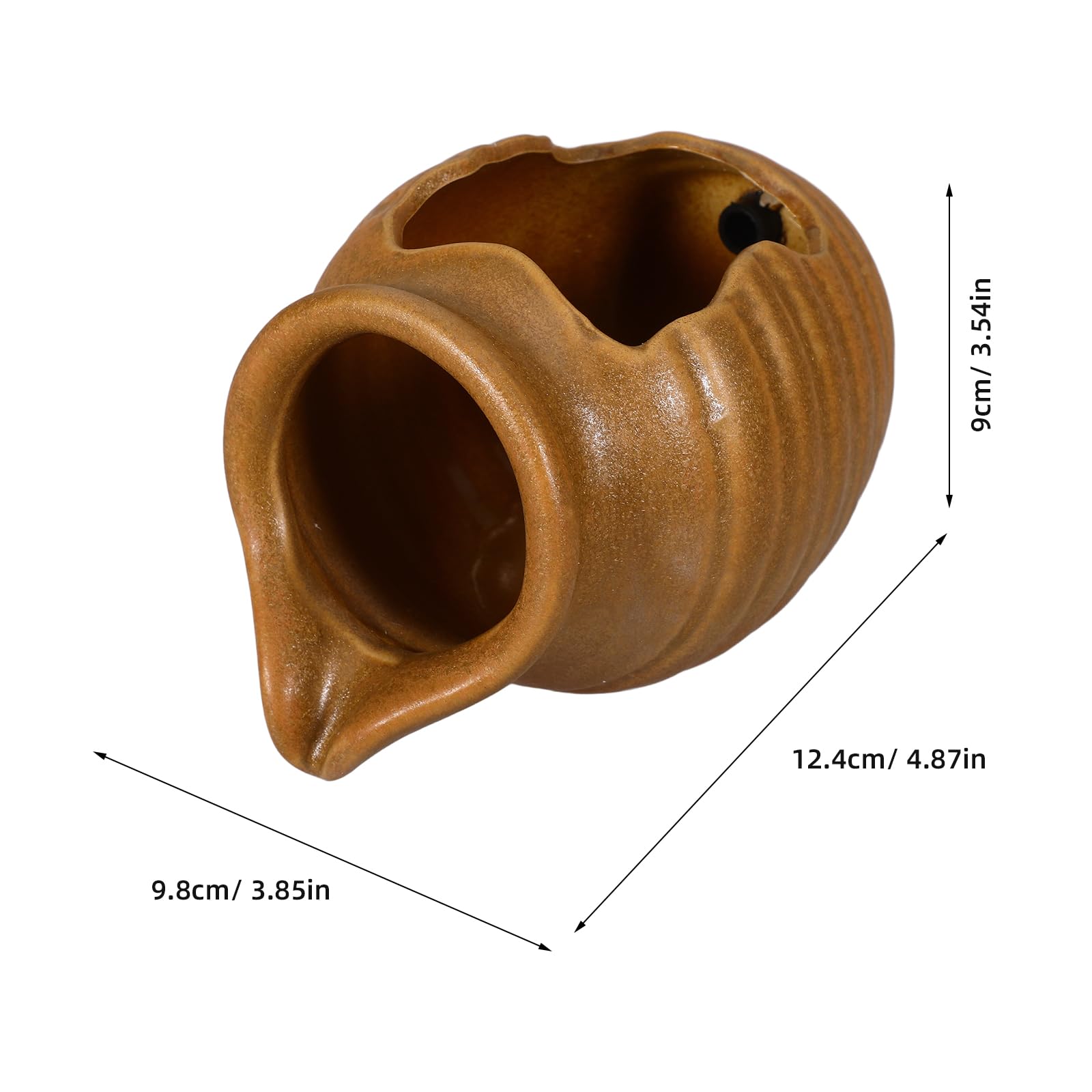 Brocca in Ceramica per Laghetto, Fontana, Giardino, Esterno, Vaso, Grotta, Cascata, Decorazione Esterna, Vaso Idroponico (Marrone Chiaro)