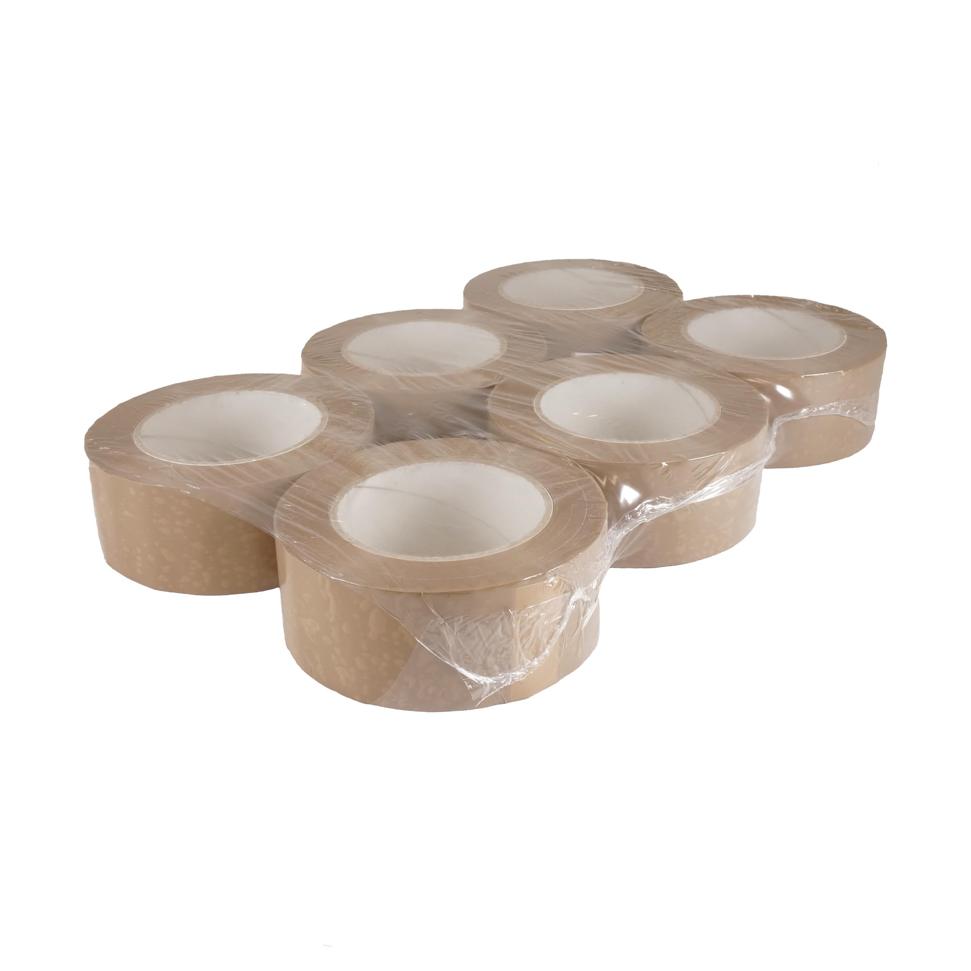 Pack de 6 Rollos de Cinta Adhesiva de Embalaje Industrial para Precintar de PVC | Ultra Fuerte para Cerrar Cajas de Cartón Resistente a la Tensión e Intemperie | Color Marrón | 132m x 48mm
