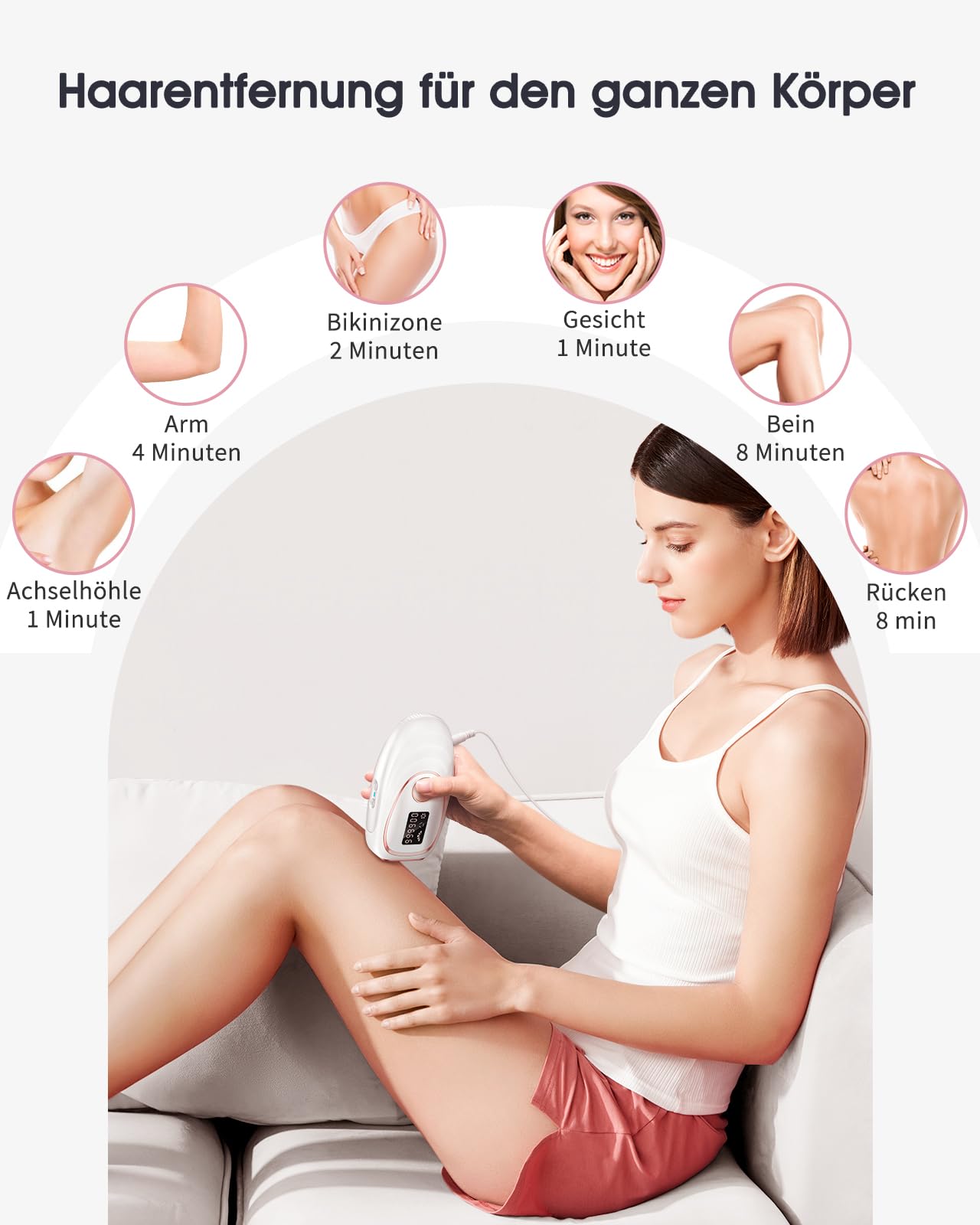 Depiladora de Luz Pulsada IPL con Función de Enfriamiento, 999,900 Flashes, 5 Nivel de Energía, Depiladora Láser Indolora para Mujeres, Hombres, Rostro, Axilas, Piernas y Cuerpo Bilanco