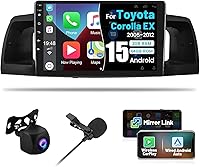 Vista 1 de Roinvou [2G+64G] Radio Android para Toyota Corolla EX 2005-2012 con Carplay inalámbrico/Android Auto, pantalla táctil de 9 pulgadas para Corolla