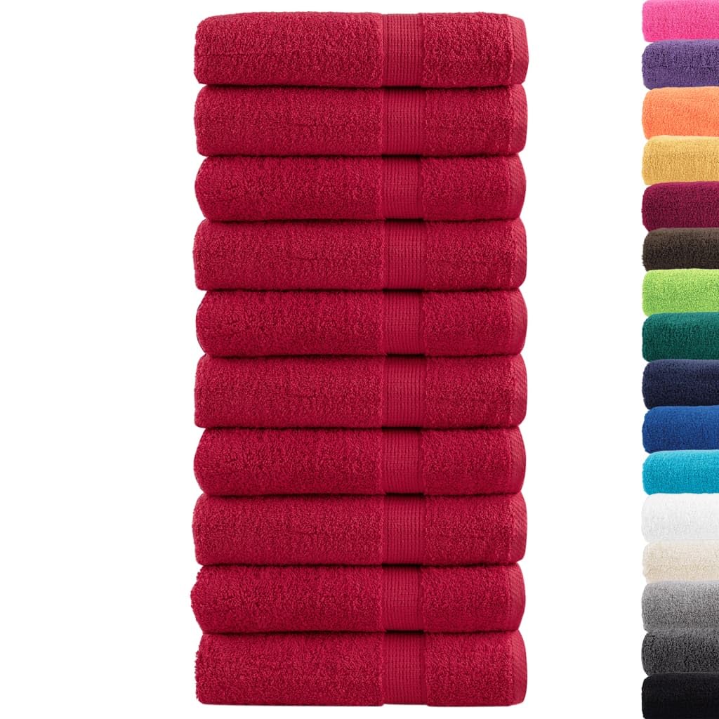 Furniture Select Premium Duschtücher SOLUND 10 Stück rot 70x140 cm 600 g/m²