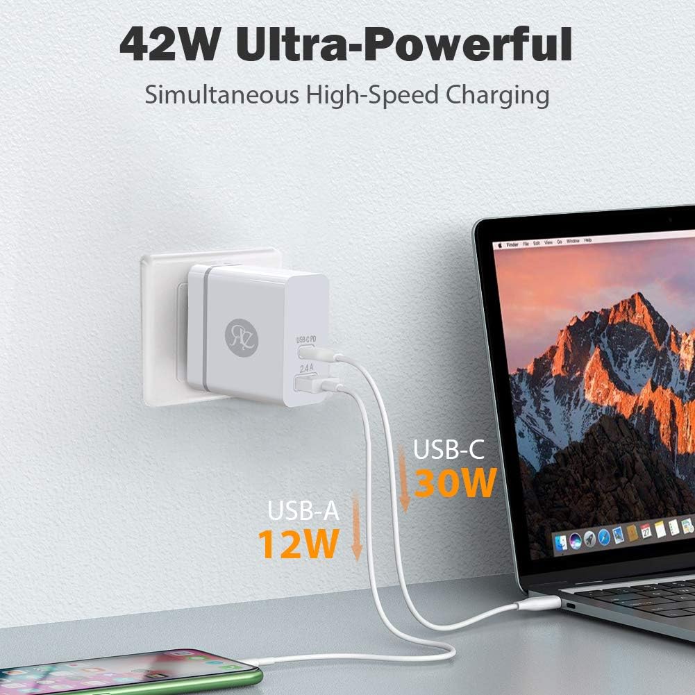 Lіmіtеd Dіѕсоunt USB C Charger, RE 42W Dual-Port Fast Charging Block Foldable Plug Adapter, 30W PD Compatible with iPad Pro, MacBook Air, iPhone 12 Pro Max 12 11 X 8, Google Pixel, AirPods Pro, 3.3ft C to C Cable Cord Frее Shірріng 🛒 USB C Charger, RE 42W Dual-Port Fast Charging Block Foldable Plug Adapter, 30W PD Compatible with iPad Pro, MacBook Air, iPhone 12 Pro Max 12 11 X 8, Google Pixel, AirPods Pro, 3.3ft C to C Cable Cord