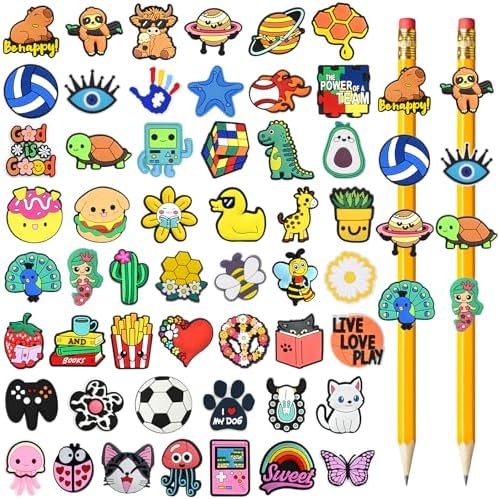 Toppers de lápis, lindos 50 peças, diferentes decoções, pingentes...