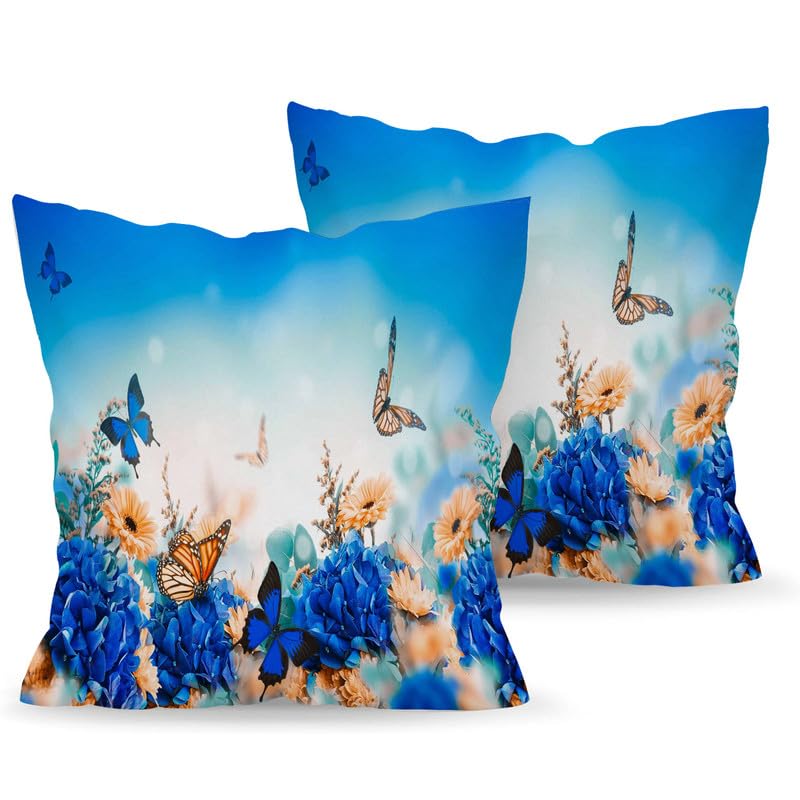Syhi Qlty Housse De Couette 220x240 Fleur De Papillon Parure De Lit 2 Personne Adult Imprimée Avec Fermeture éclair Housse Couette En Microfibre Avec 2 Taies D'oreiller 65x65 Cm