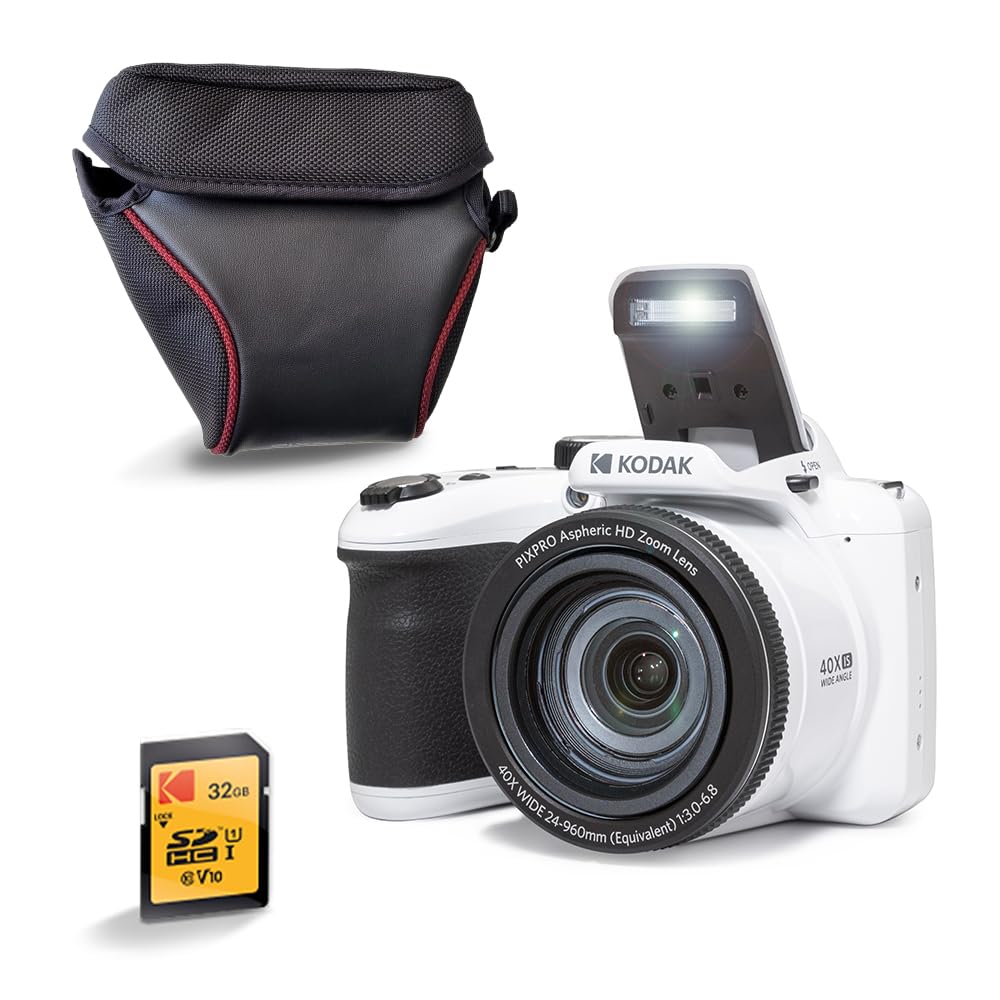 KODAK Pixpro AZ405 Bridge 20MP, X40 Zoom, 24 mm Wide Angle, Full HD 1080p, OIS, 3 Inch LCD, Case + 32GB U1 SDHC Card, AA Battery – White-picture-15