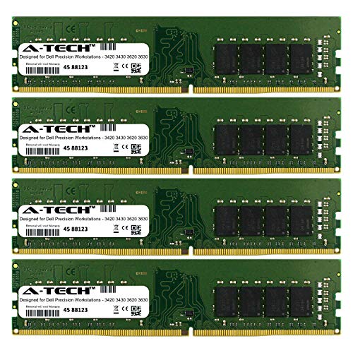 A-Tech 64GB Kit (4 x 16GB) for Dell Precision Workstation 3420 T3420 3430 T3430 3620 T3620 3630 T3630 Tower Desktop Computer Memory Ram Modules
