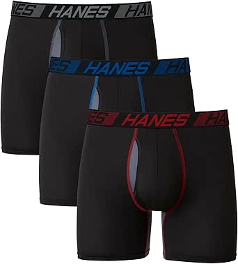 Hanes Men's Underwear Boxer Briefs Pack, 3-Pack, Supportive Pouch, Multiple Styles