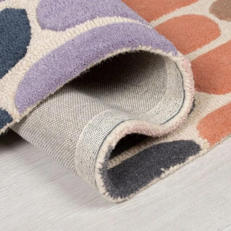 10x14 Ft Hand Tufted Wool Area Rug, Modern Multicolor Pattern Soft Premium Handmade Carpet for Living Room Bedroom & Home Décor