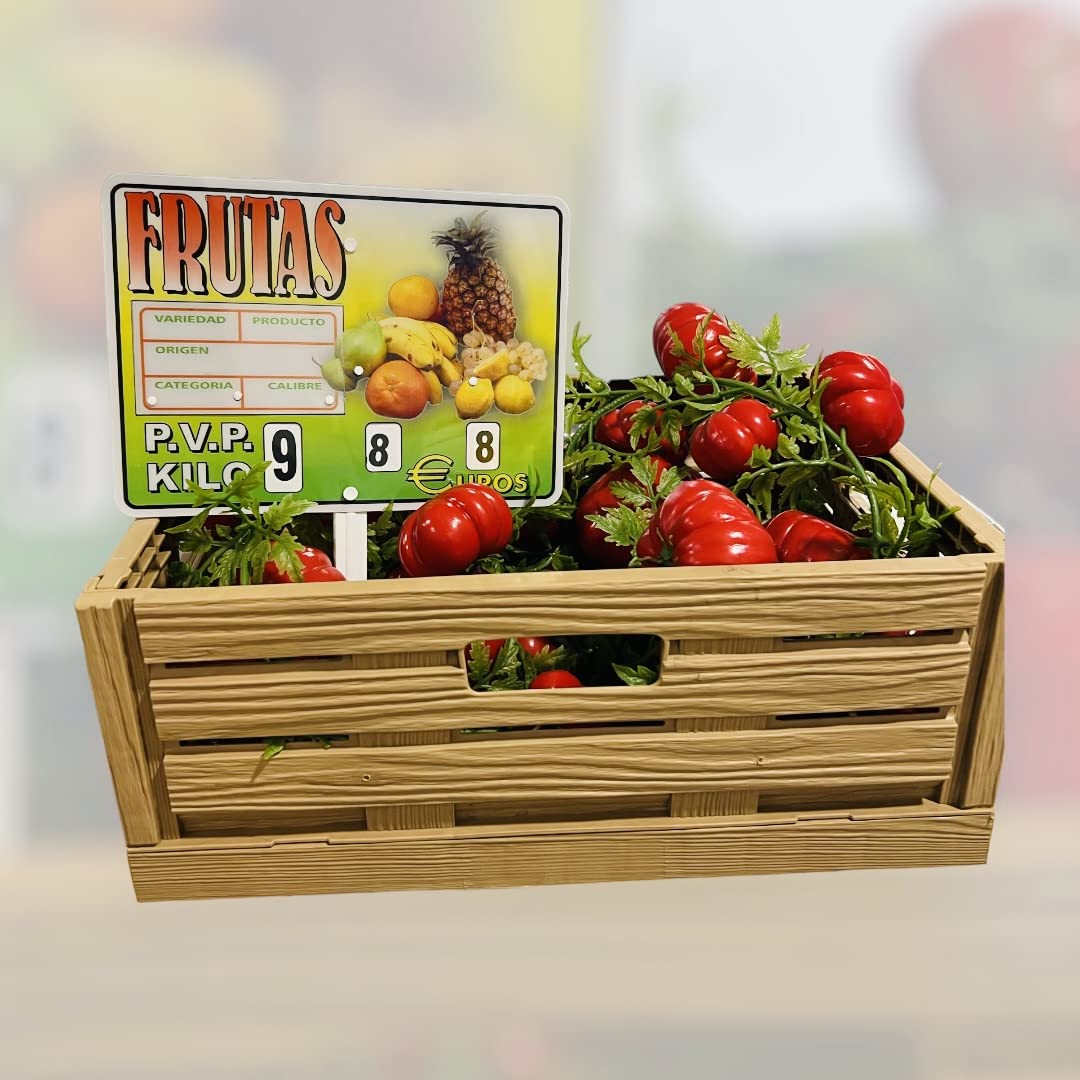 BALSAT Portaprecio fruteria, Portaprecio Frutas, Cartel para frutas, portaprecios de fruteria, pizarra precios Mod. Cubano 12 ud. (Ganchos)