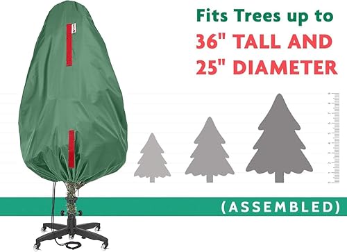 Miniatura 8 de Bolsa de almacenamiento vertical para árbol de Navidad, cubierta para árboles de Navidad o árboles topiarios de 3 pies, duradera, ligera, cómoda,