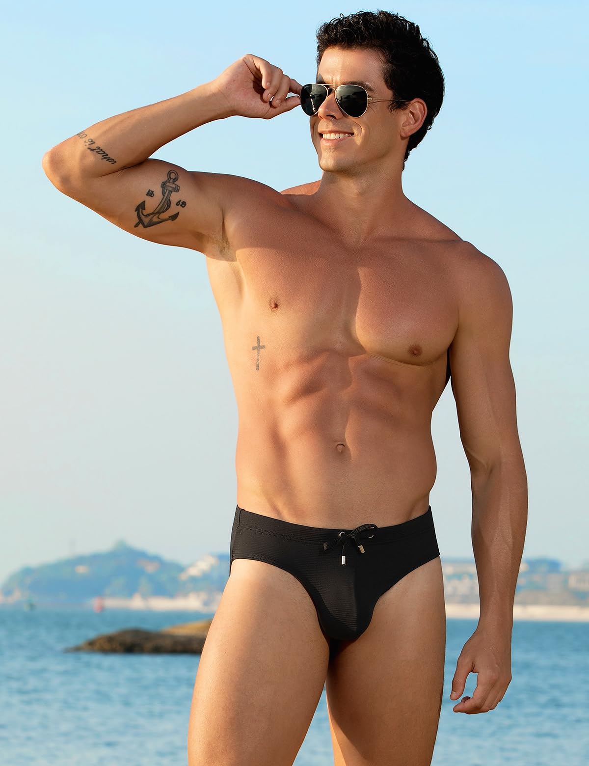 Casey Kevin Bañador Slip Hombre Natación Hombre Briefs Traje de Baño Secado Rápido para Playa Piscina - 3