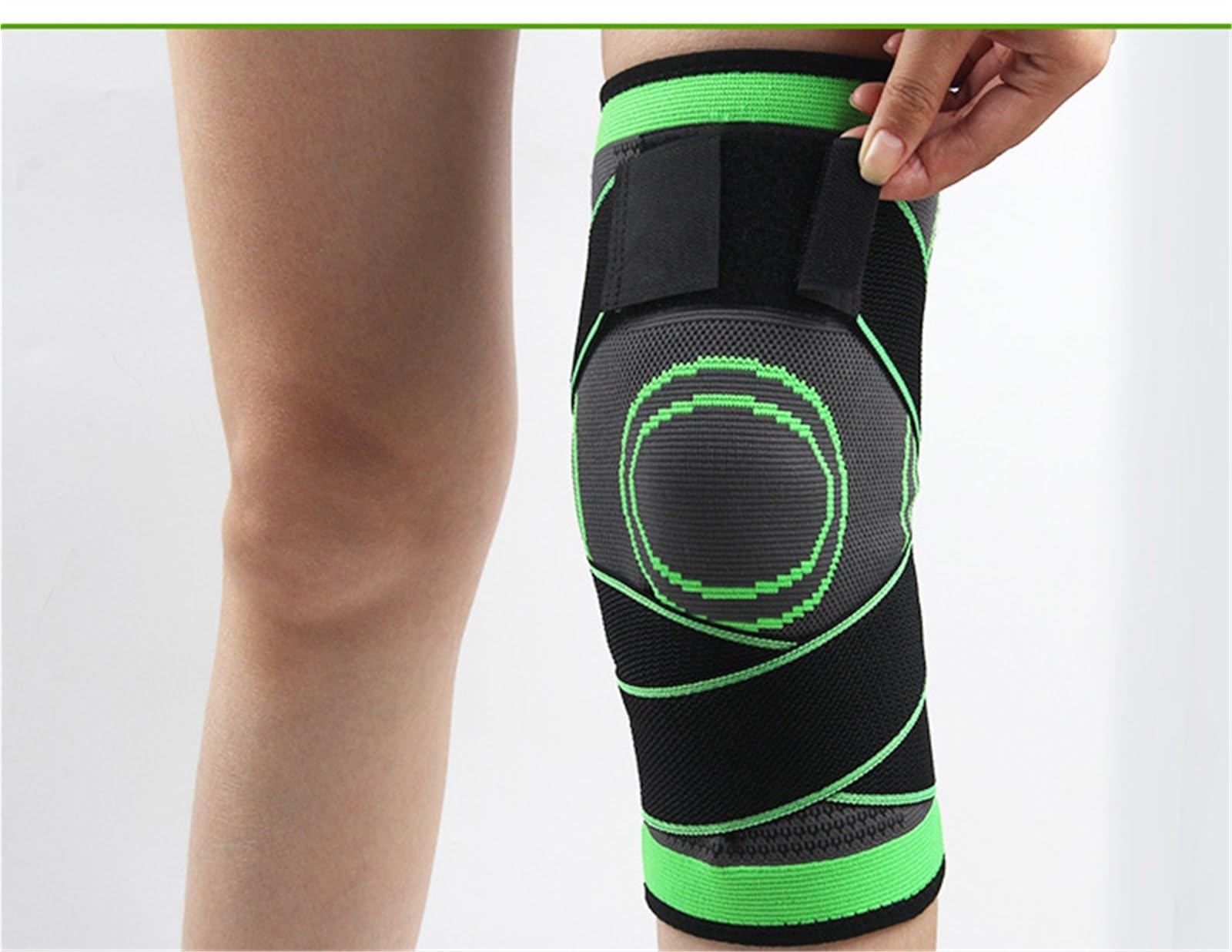 RUVOO Ginocchiere Palestra Manica di Compressione del Ginocchio con Cinghie for Le Ginocchia Durante Il Lavoro di Sollevamento Pesi Ginocchiera Sportiva