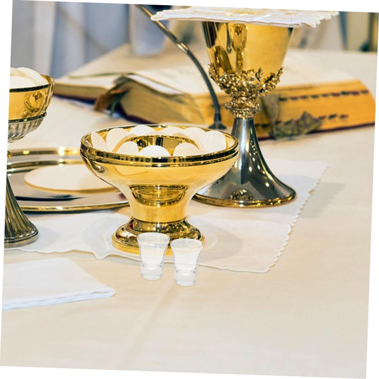 36pcs Communion Cups Mini Chalice for Church Services Fits Standard Trays Elegant Design Reusable and Heat Resistant for Christian Ceremonies