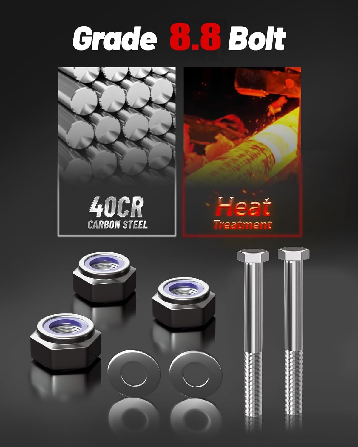 EVIL ENERGY 2.5" Leveling Lift Kit Compatible with 2007-2024 Chevy Silverado 1500 Avalanche Suburban Tahoe/GMC Sierra Yukon XL1500, 2.5 inch Front Suspension Strut Spacers Black
