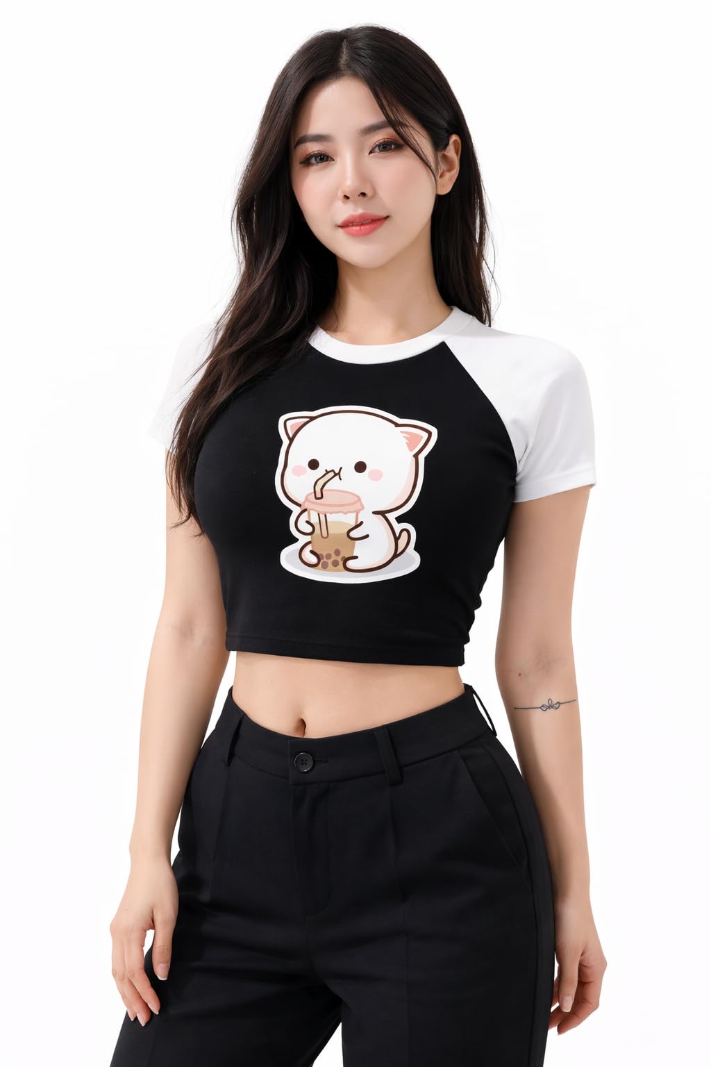 nemo fashion Women's 100% Cotton Slim Fit Solid Sleeve Crop Top-picture-22