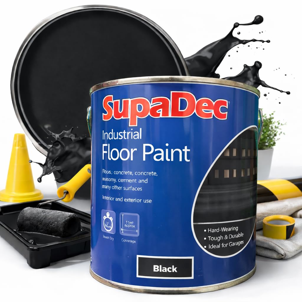 Industrial Floor Paint 1L Slate Grey | Ideal for Garages, Warehouses & Concrete Floors | Fast Drying Interior & Exterior Paint for Concrete & Masonry