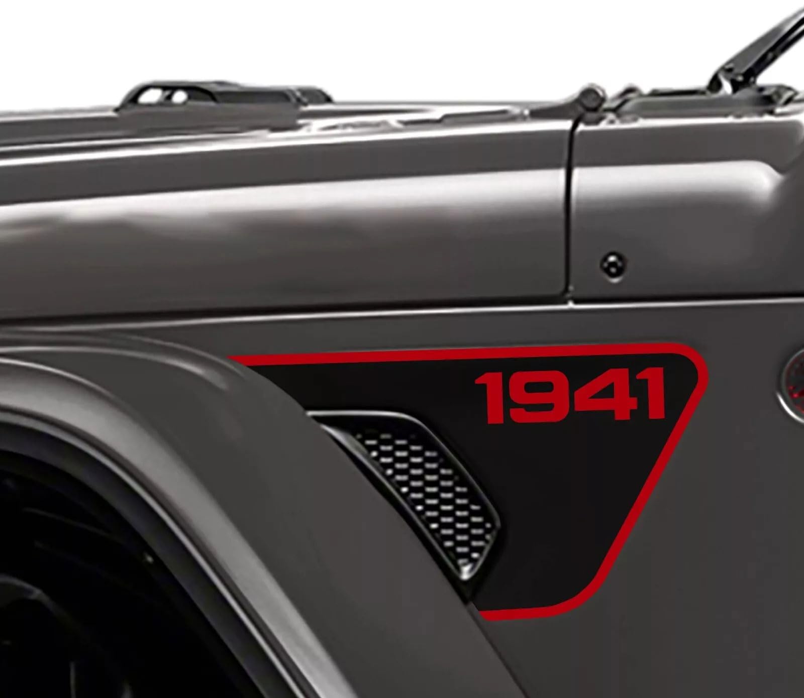 Wycinek bocznego wlotu błotnika 1941 Naklejki winylowe do Jeep Wrangler JL JLU 2018-2025 i Jeep Gladiator JT 2020-2025