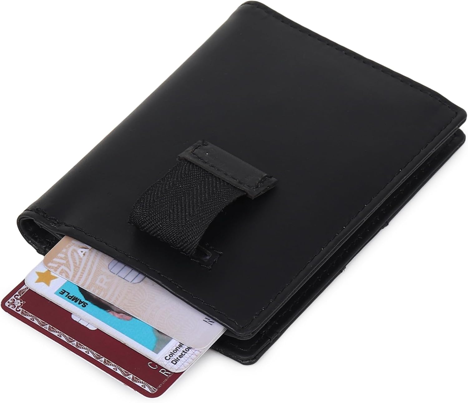 FOXHACKLE Slim Minimalist Credit Card Holder Front Pocket Leather Bifold RFID Blocking Wallet for Men & Women (Matte Black) - Image 4