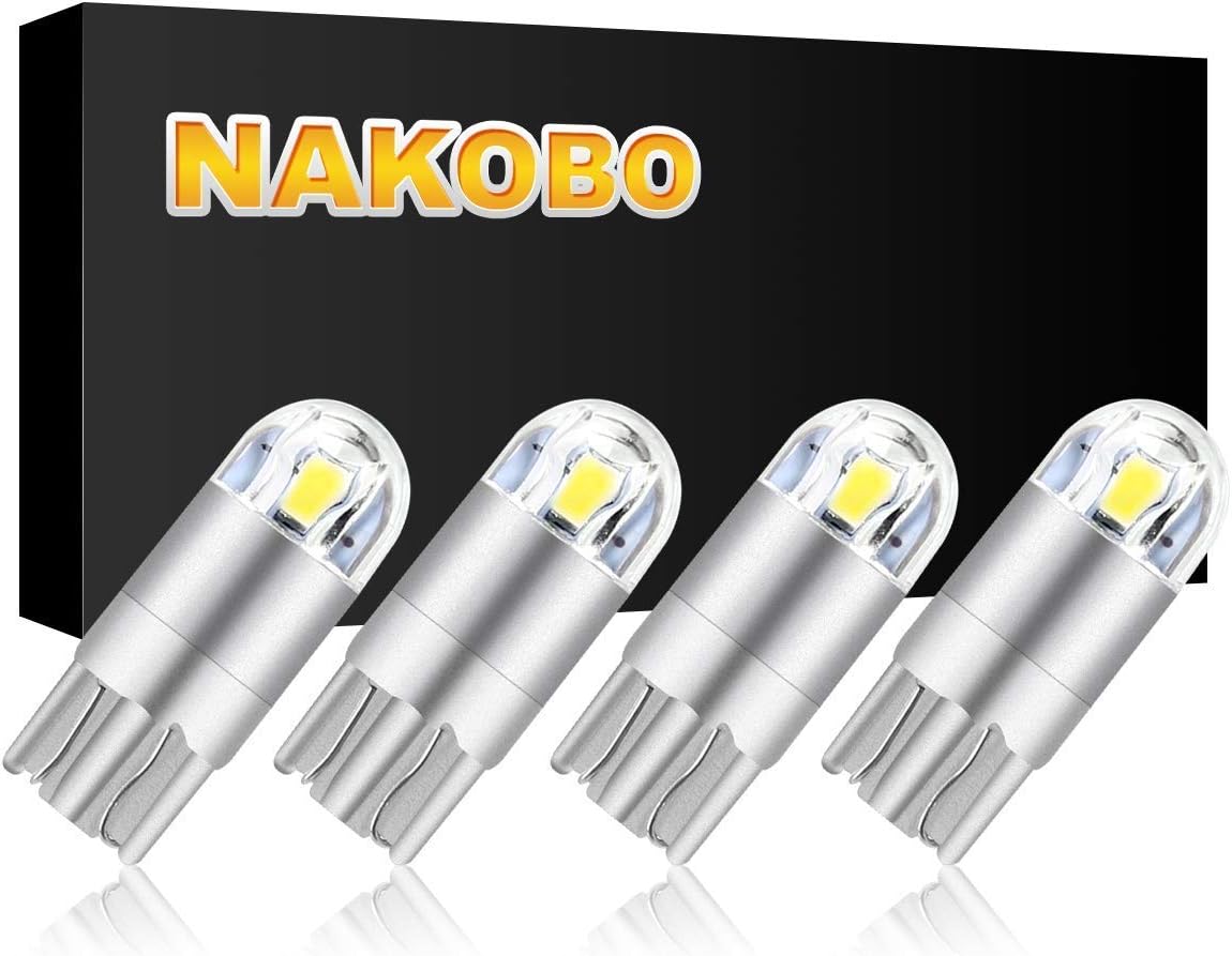 White Smart IC DC 9-30V 12v 24v T10 LED Bulb 2-SMD 3030 Chipset 194 921 168 W5W Wedge for Car Interior Dome Door Map Reading License Plate Turn Signal Light(pack of 4)