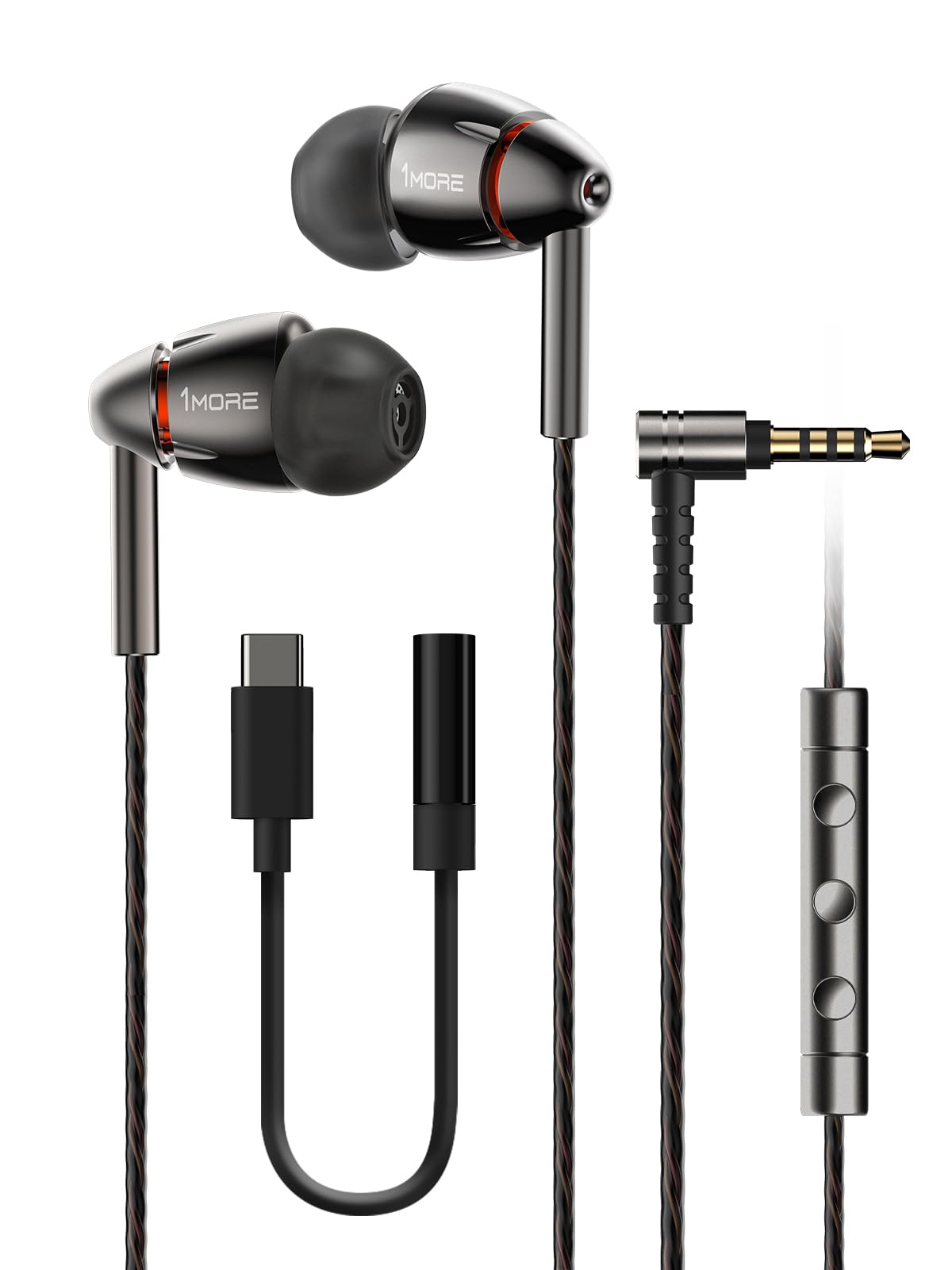 Quad Driver in-Ear Earphones Hi-Res High Fidelity Headphones Warm Bass, Spacious Reproduc…