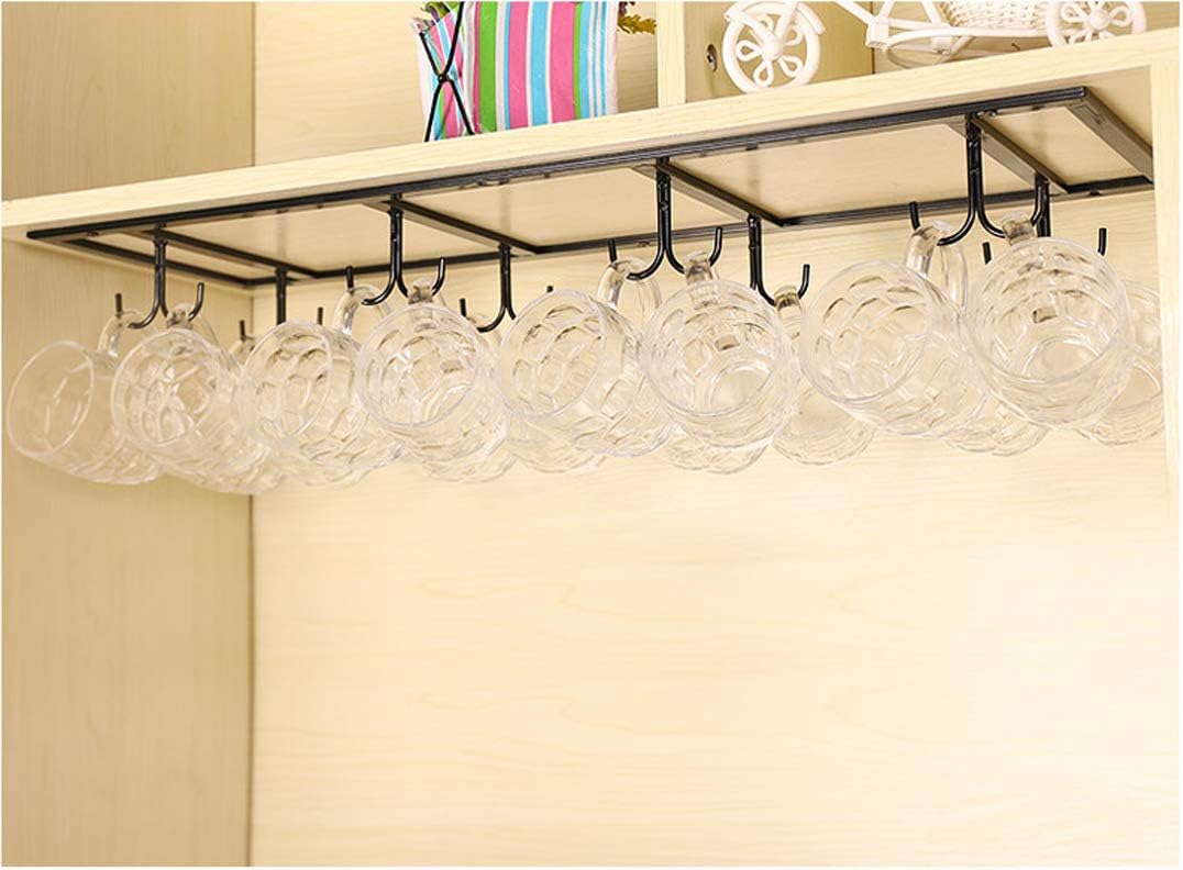 16 Hooks Mug Holder Cup Hanger Under Shelf Cabinet Stainless Steel Glassware Storage Rack for Kitchen Bar