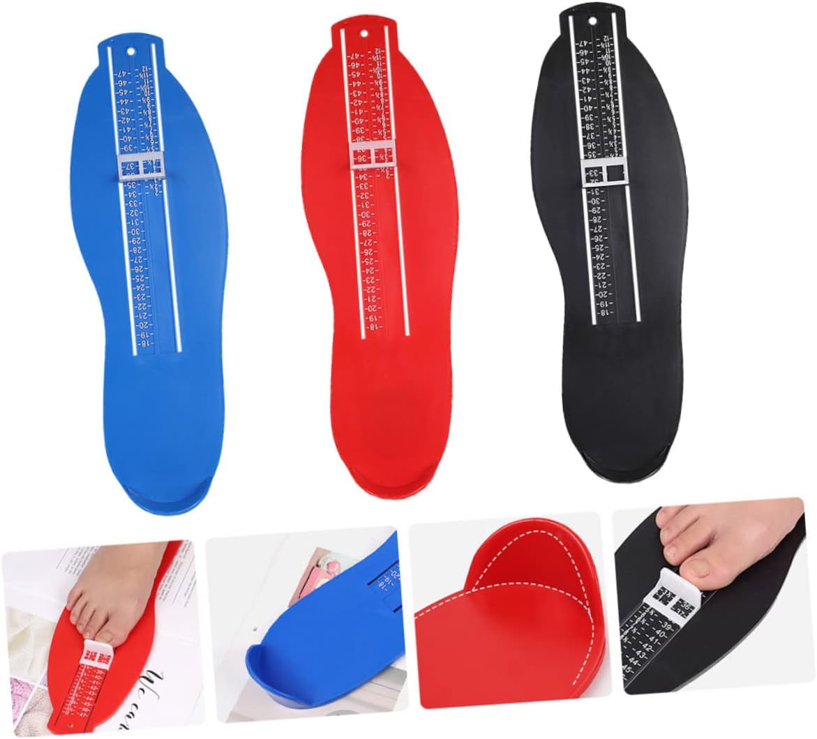 3-Piece Foot Gauge Measuring Ruler for Adults and Kids Accurate Foot Measuring Device for UK/EU Sizes Portable Shoe Sizer Tool Easy-to-Read Measurements