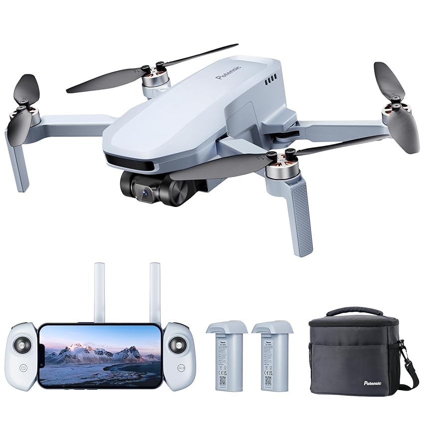 Immagine del prodotto Potensic ATOM SE Combo GPS Drone con Telecamera 4K, 62 Min di Volo, 249g, 4KM FPV Transmissione, Velocità Max 16m/s, Brushless Motore, Seguimi/Ritorno Auto, RC Quadricotter per Principianti e Adulti