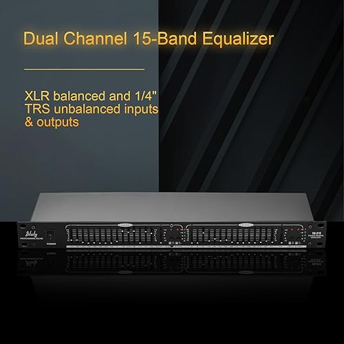 Miniatura 16 de Ecualizador de 15 bandas Ecualizador de audio EQ-215 de doble canal 1U Montaje en rack Ecualizador gráfico estéreo de 2 canales Ecualizador estéreo