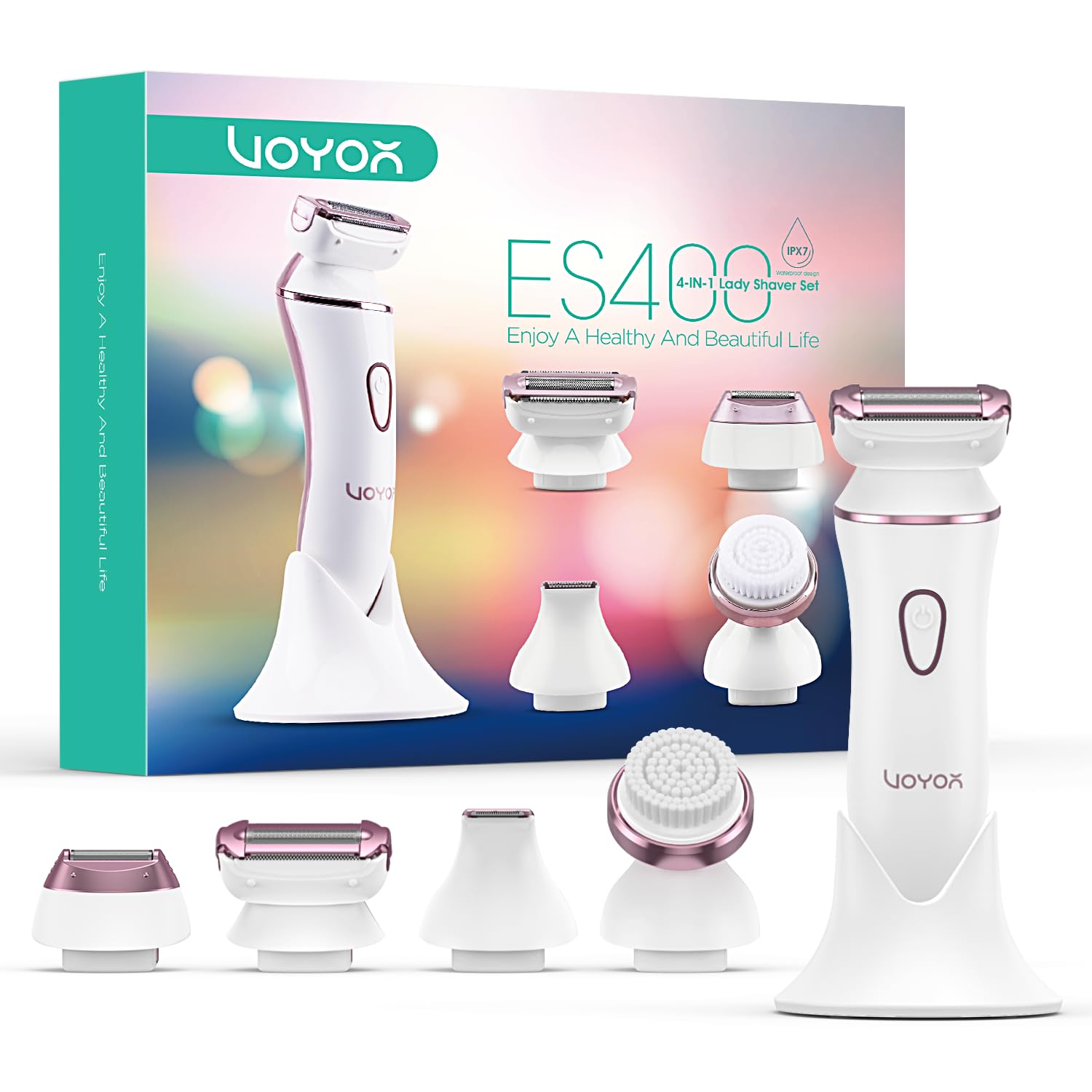 VOYOR Electric Razor for Women - Rechargeable Shaver Wet & Dry Painless Bikini Trimmer Cordless Lady