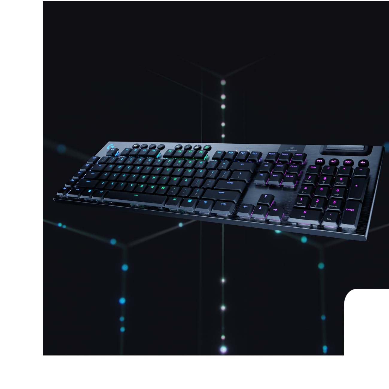 Logitech G915 LIGHTSPEED Tastiera Gaming Meccanica Wireless, Profilo Ribassato, GL-Tactile Switches, LIGHTSYNC RGB, Design Sottile, +30 ore di Durata della Batteria, QWERTY US Layout, Nero