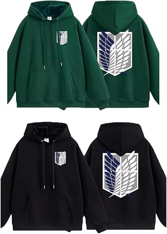 Attack on Titan Hoodie, Long Sleeve, Free Wings, Investigation Corps, Children, Adults, Hooded Shirt, Spring, Autumn and Winter Outfit, Stylish, Casual, Commemorative Shirt, Couples Outfit, Unisex, Birthday Gift 02, S