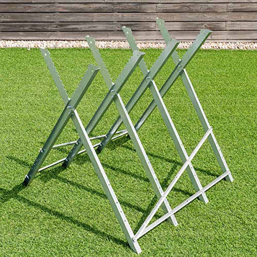 TANGZON Folding Saw Horse, Heavy Duty Log Sawhorses Stand with Notched Sawteeth, Portable Wood Splitter Work Bench for Hand Saw Chainsaw, 100KG Load Capacity 7 TANGZON Folding Saw Horse, Heavy Duty Log Sawhorses Stand with Notched Sawteeth, Portable Wood Splitter Work Bench for Hand Saw Chainsaw, 100KG Load Capacity - Image 7