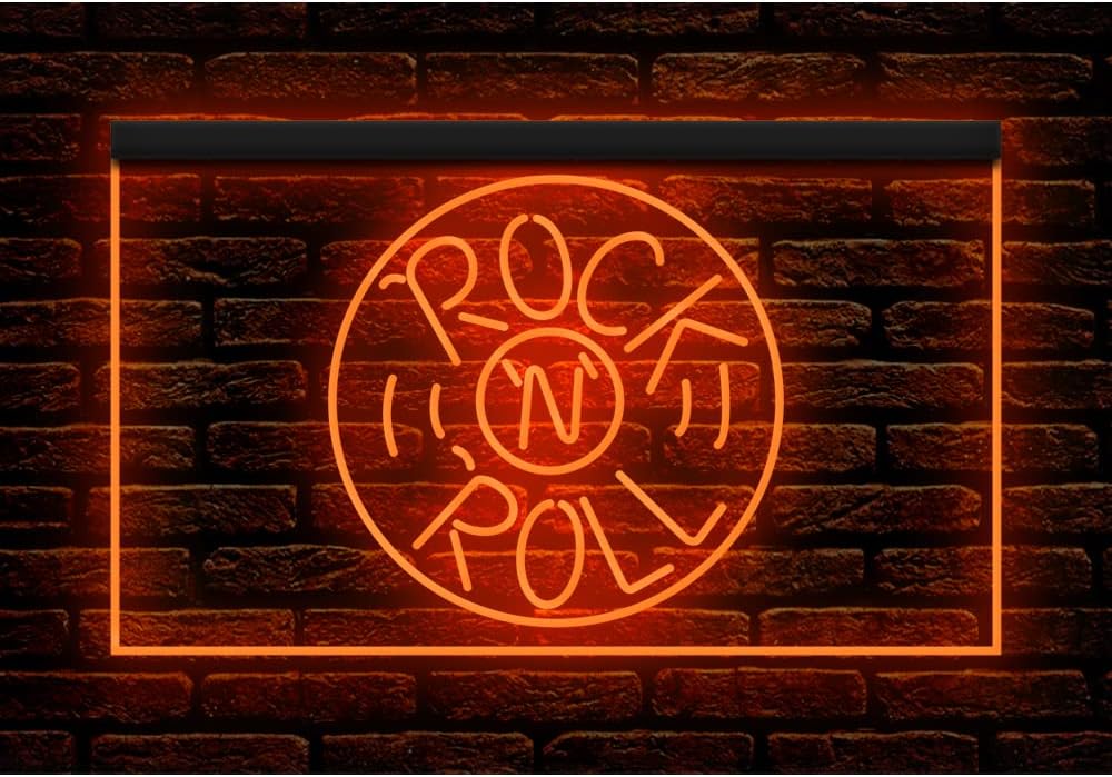 140020 Rock and Roll Musics Punk Guitar Singer Bar Home Decor Shop Display LED Light Neon Sign (16" X 12", 16 Colors By Remote) image 5