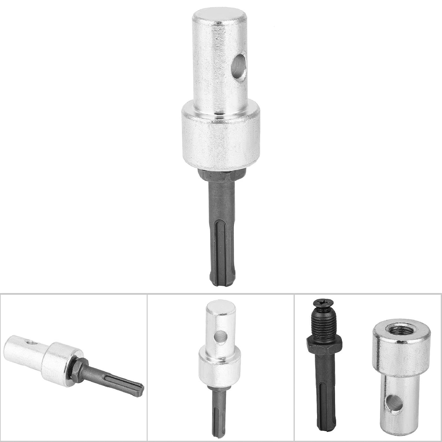 Earth Auger Adapter Drill Bit Adapter for Electric Drill to Earth Auger Connector Tool Round Shank 2 Pit 2 Slot