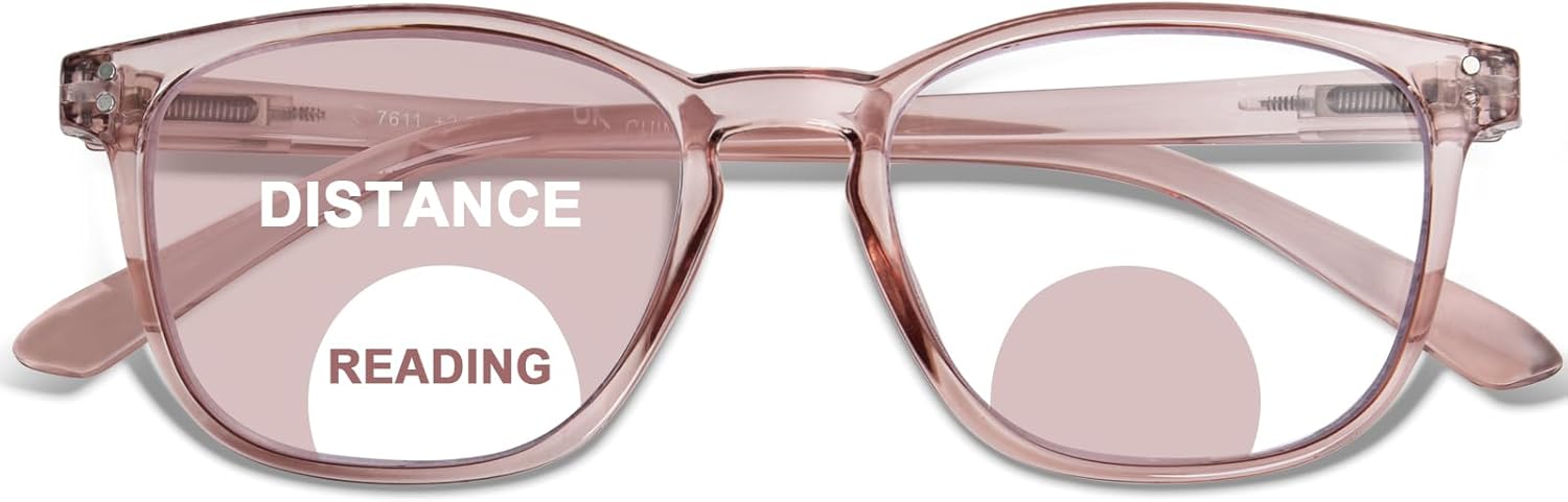 ZESAKER Bifocal Reading Glasses for Women Blue Light Blocking Clear Top Bifocal Computer Readers with Spring Hinges