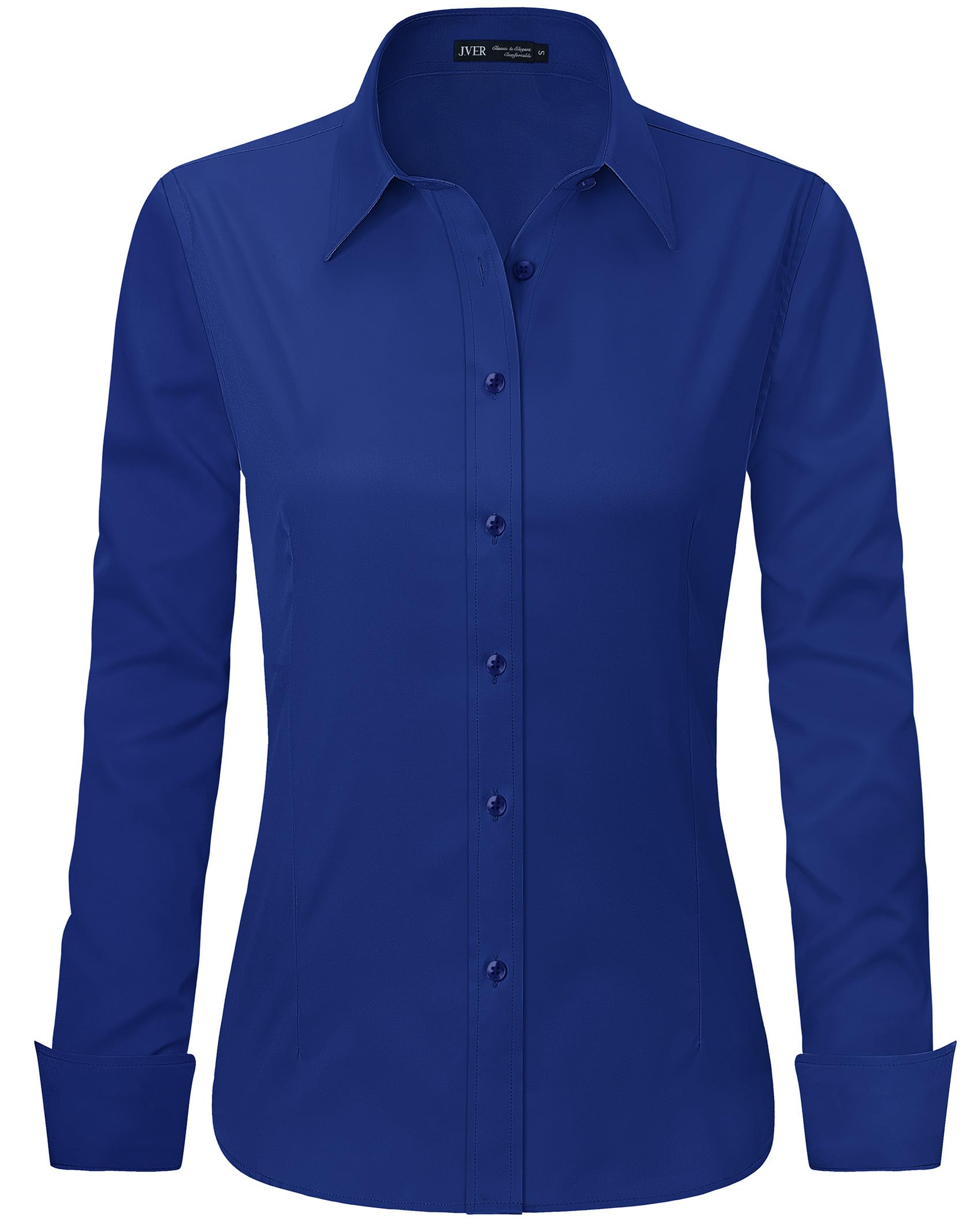 J.VER Womens Dress Shirts Long Sleeve Button Down Shirt Wrinkle-Free Business Casual Blouse Office Work Tops