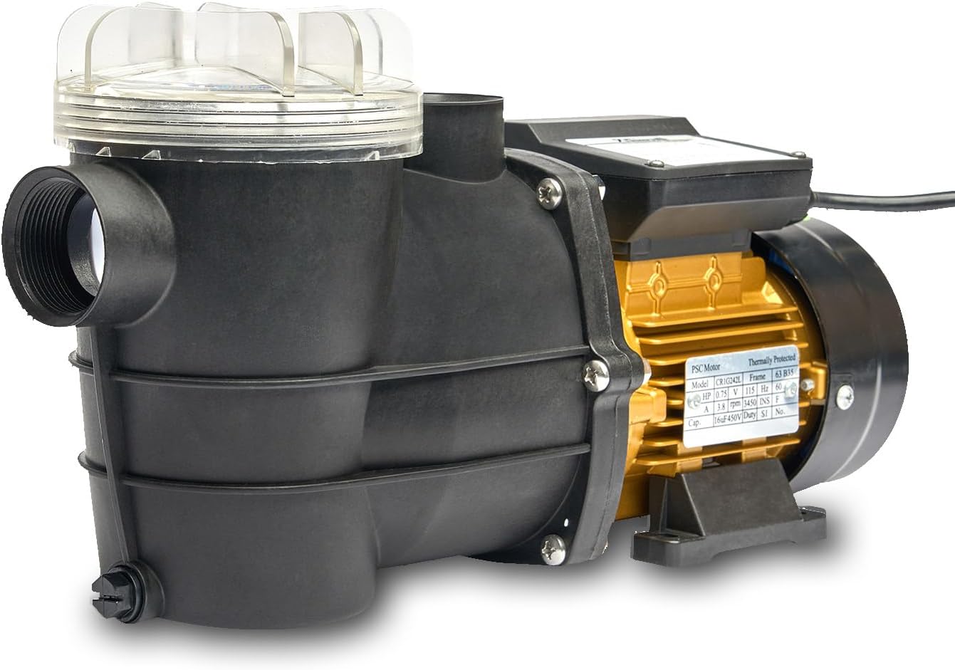 XtremepowerUS 3/4 HP 2400 GPH Self-Priming Above Ground Pool Pump with Strainer Basket - Quiet, High-Flow Circulation