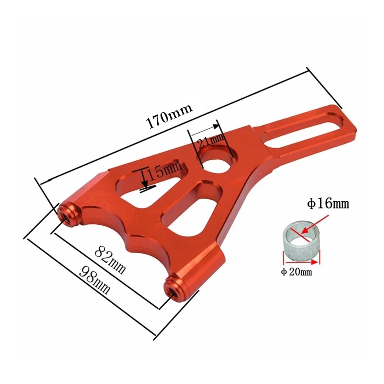 Motorcycle Rear Brake Caliper Bracket Adapter Support for Brake 220mm Disc/82mm Radial Brake Caliper RPM Electric Scooter(Red)