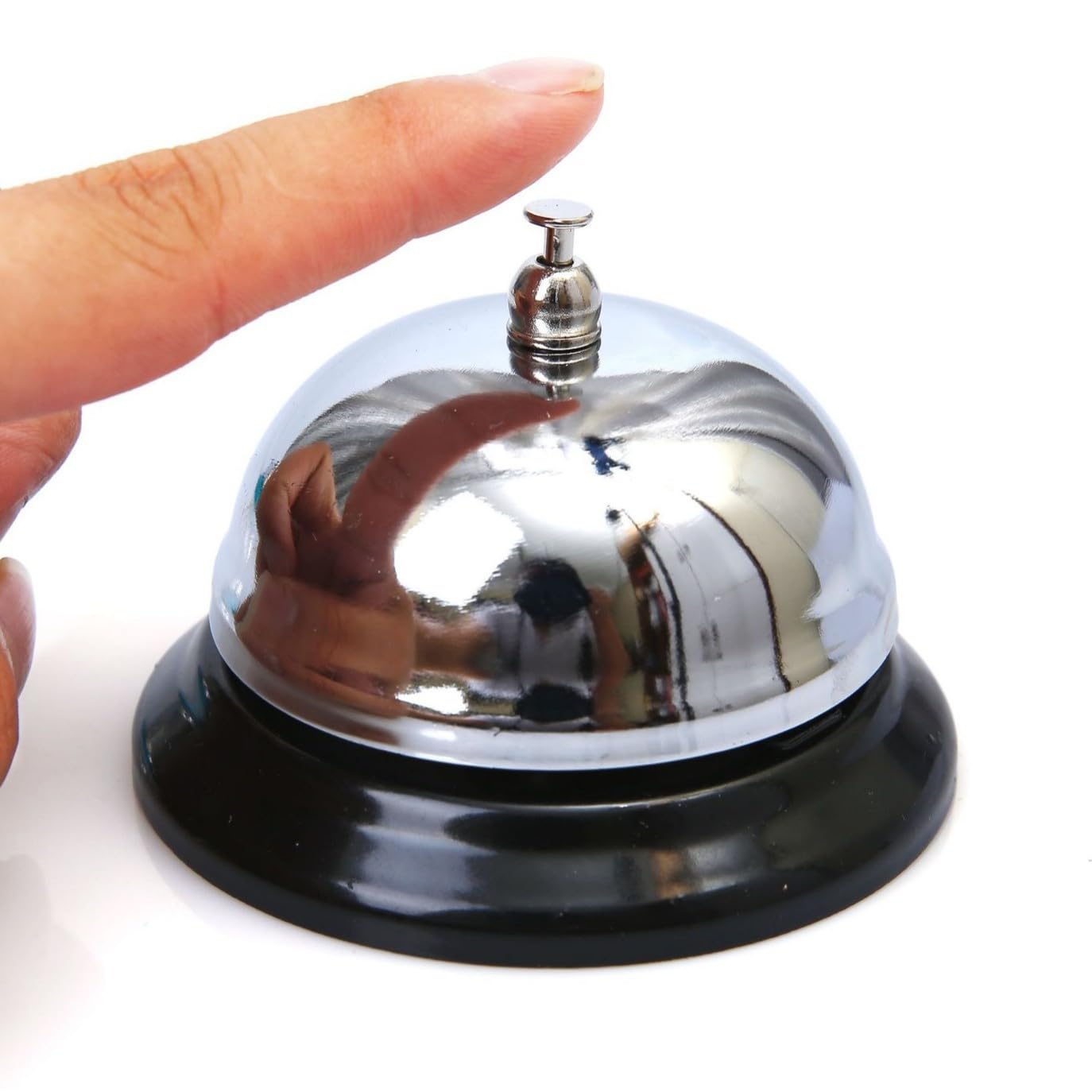 Counter Bell Reception Call Bells Chrome Kitchen Bell Service for the Porter Restaurant Bar Hotel Shop, School, Hospital, Pet Training,Attention Ringer Waiter Servant Service (deco)