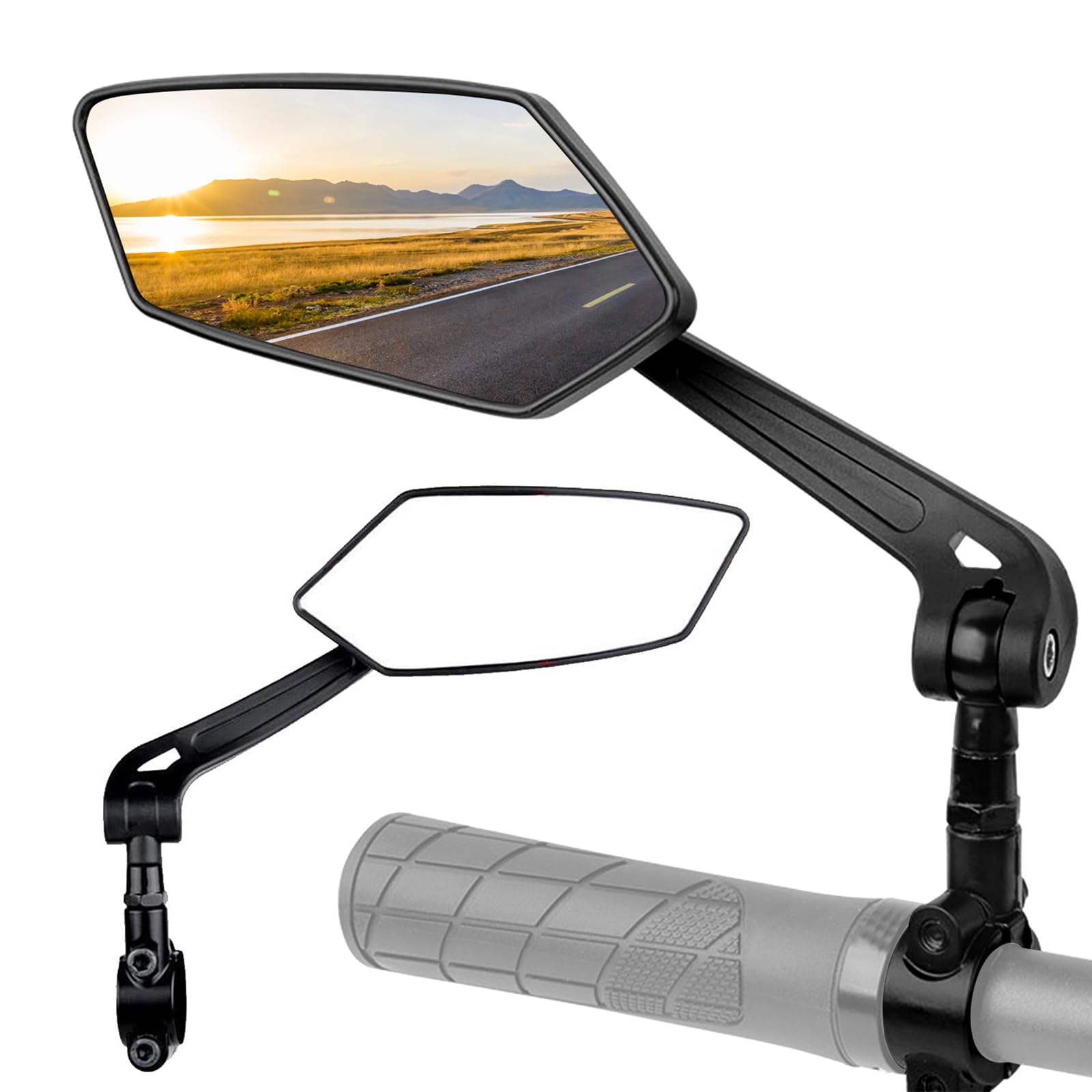 Urban Drift Bike Mirror - Enhance Your Riding Safety and Field of Vision with Handlebar Rearview Mirrors (1 Pair) - 360° Wide Angle Adjustable Bicycle Mirrors.