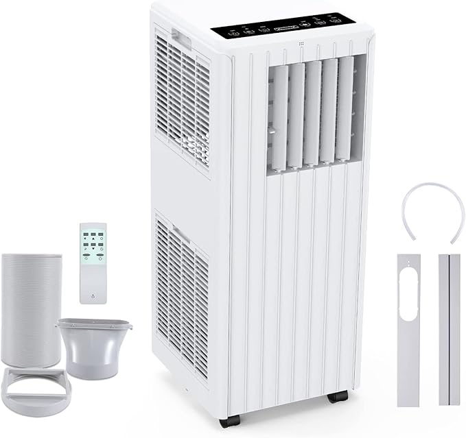 Acekool Aire Acondicionado Portátil Silencioso 9000 BTUs, 3 en 1 Refrigeración Ventilación y Deshumidificación 42L/Día con Mando a Distancia Kit de Sellado Incluido, Ideal Para Hogares y Habitaciones