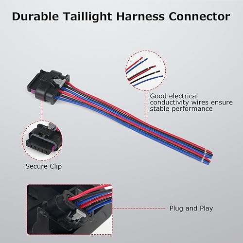 Miniatura 5 de Soporte de lámpara trasera trasera derecha del lado del pasajero, panel de enchufe, placa de conector con bombillas y arnés compatible con BMW Serie