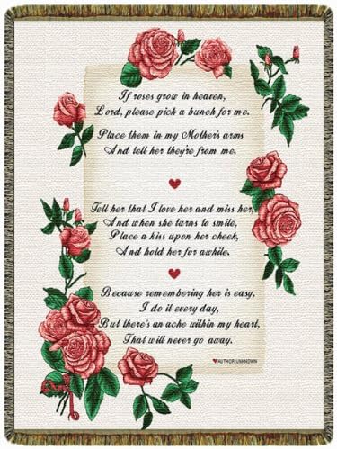 If Roses Grow in Heaven Tapestry Decorative Afghan Throw